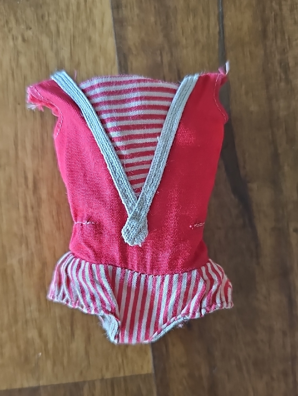 Vintage Skipper Red and White Striped Barbie Swimsuit